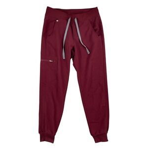 FIGS Scrub Pants Womens XS Burgundy Drawstring Jogger Tech Collection‎ Medical